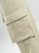 Ref: 067976 Pantalón cargo, rigido, straight leg, tiro alto, tono arena, bolsillos laterales