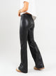 Ref: 0610386 Pantalón flare stretch, tipo legging, efecto cuero, tiro alto, tono negro
