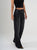Ref: 065626 Jean Mom Flare, rígido, tiro alto,  detalle en pretina, tono gris oscuro
