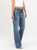 Ref: 065491 Jean palazzo, stretch, tiro alto, azul medio oscuro