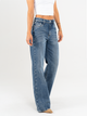 Ref: 065491 Jean palazzo, stretch, tiro alto, azul medio oscuro