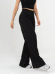 Ref: 069739 Pantalón palazzo, prenses, tono negro, tejido plano liviano, tiro alto