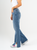 Ref: 065574 Jean semi flare, stretch, tiro alto, con abertura en ruedo, azul medio