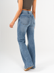 Ref: 065514 Jean palazzo stretch, tiro alto, tono azul medio