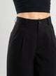 Ref: 069739 Pantalón palazzo, prenses, tono negro, tejido plano liviano, tiro alto