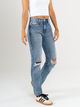 Ref: 065684 Jean Mom fit, rígido, tiro alto, tono azul medio