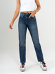 Ref: 065601 Jean Mom fit, rígido, tiro alto, tono azul oscuro
