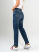 Ref: 065601 Jean Mom fit, rígido, tiro alto, tono azul oscuro