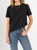 Ref: 0610368 T-shirt asimétrica, fondo entero, cuello en rib, tono negro
