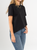 Ref: 0610368 T-shirt asimétrica, fondo entero, cuello en rib, tono negro