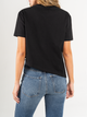 Ref: 0610368 T-shirt asimétrica, fondo entero, cuello en rib, tono negro