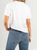 Ref: 0610367 T-shirt asimétrica, fondo entero, cuello en rib, tono crudo