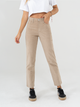 Ref: 069399 Pantalón mom fit, slim cropped, stretch, en corduroy, tiro alto, tono arena