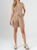Ref: 067861 Short cargo, con prenses, tono caqui, tejido liviano, tiro alto